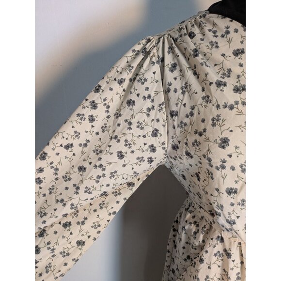 NEW Polygram Floral Cream Maxi Dress V-Neck Wrap Style & Long Sleeves, Size S - Picture 4 of 11